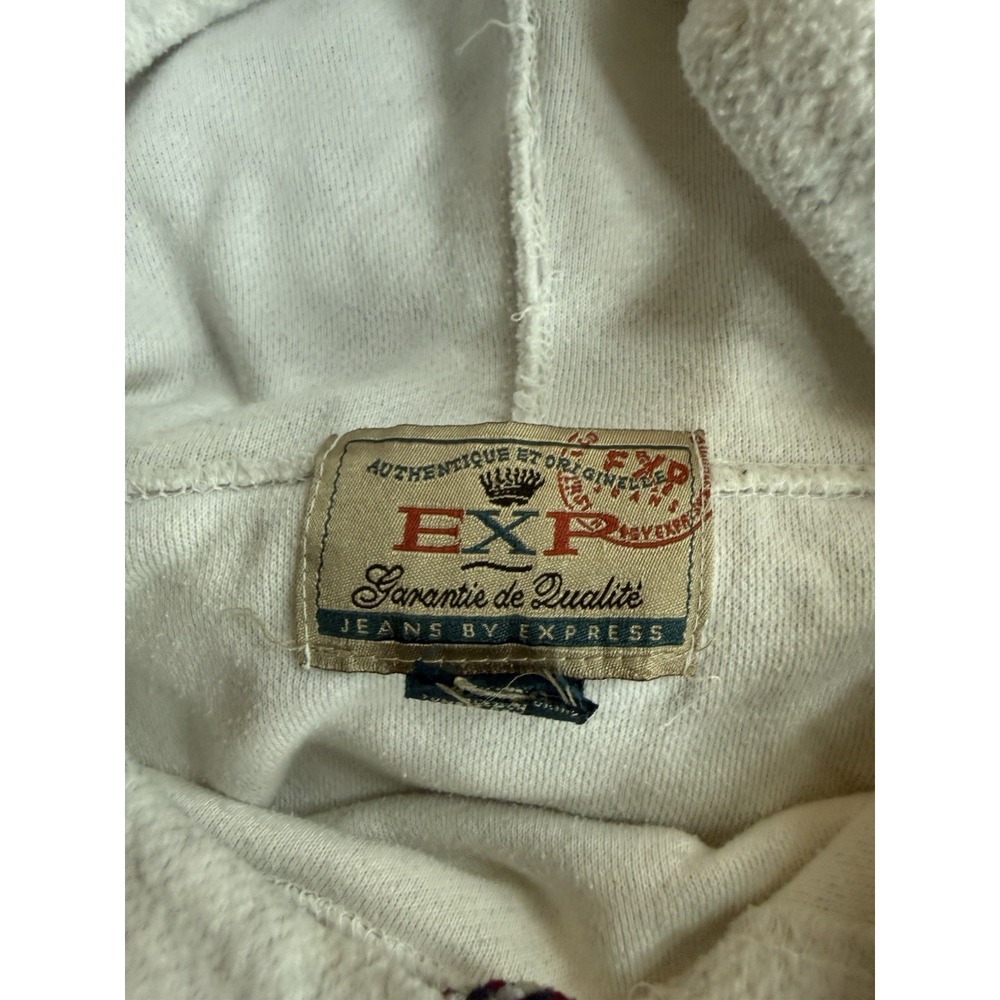 Vintage Express fleece Hoodie Mens size XL Trois Vallees Ski Fleece Pullover - Picture 5 of 5